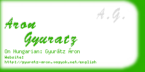 aron gyuratz business card